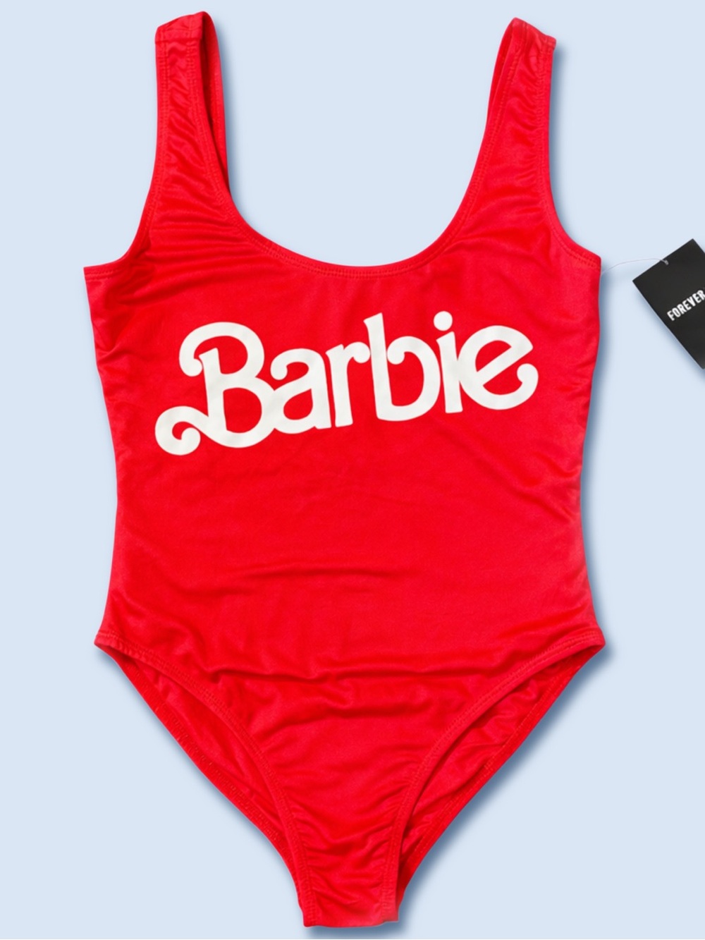 Barbie One Piece Swimsuit NWT S Neon Red Forever 21 Barbiecore Y2K Baywatch